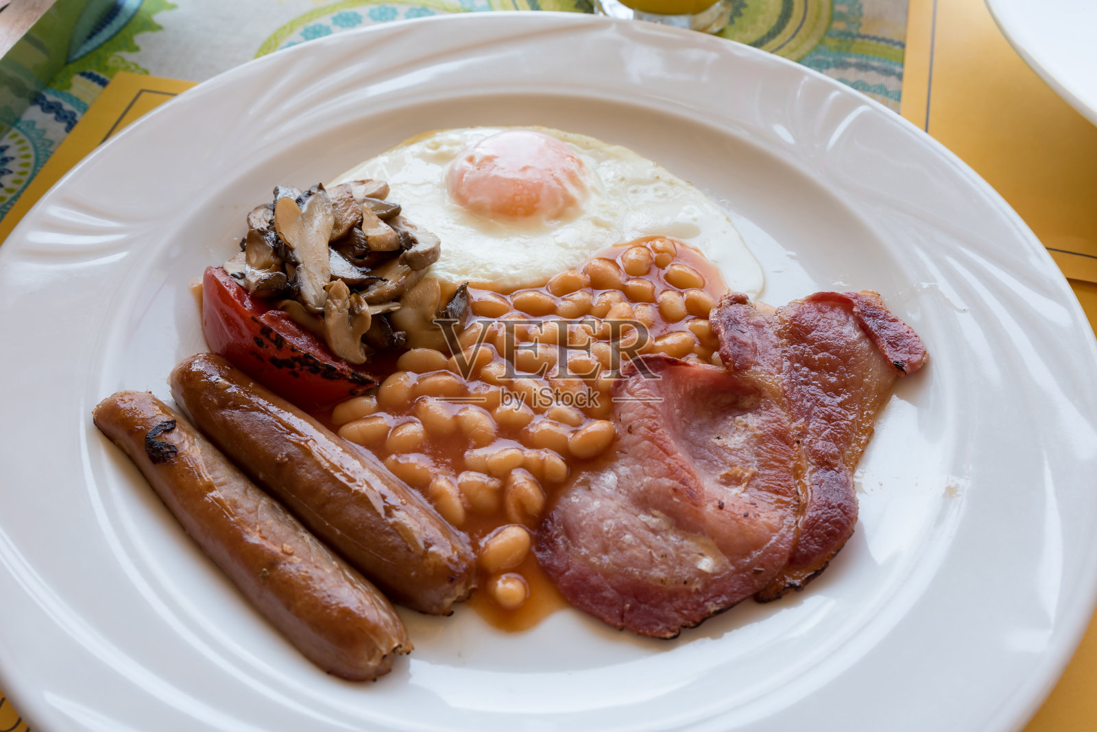美味的英式早餐照片摄影图片