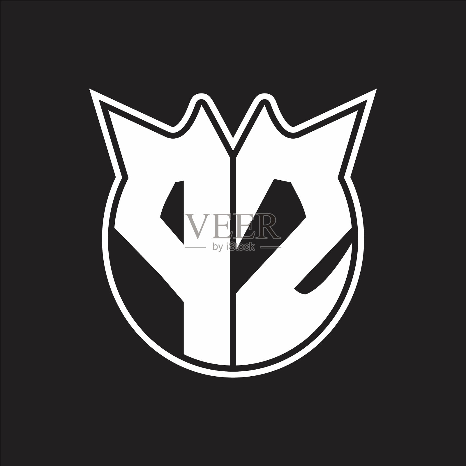 Pz标志以喇叭形状图案风格设计插画图片素材