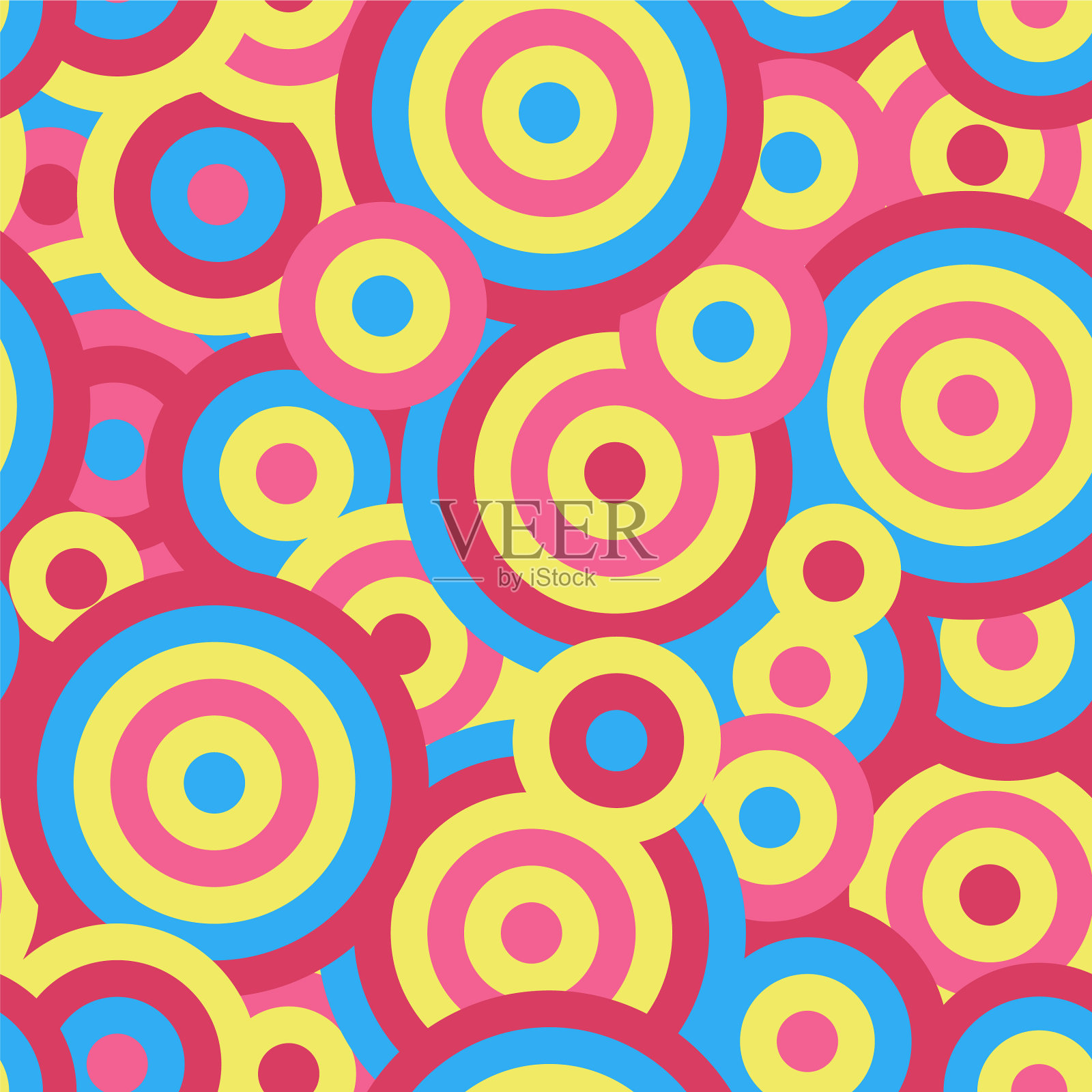 五颜六色的圆圈，无缝重复的图案插画图片素材