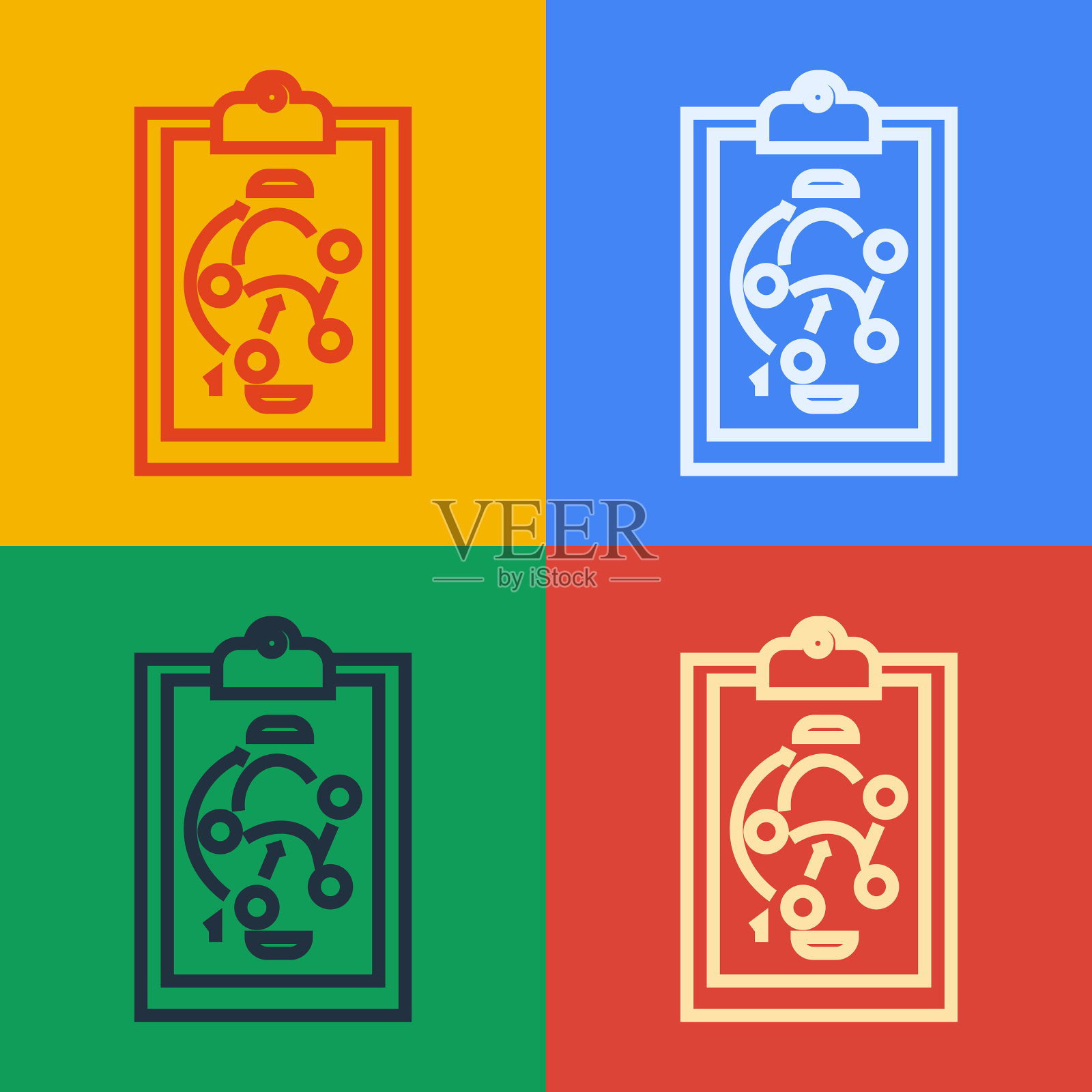 波普艺术线条规划策略概念图标图标素材