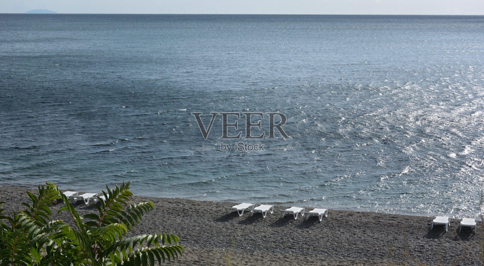 克里米亚Alushta海滩的景色照片摄影图片