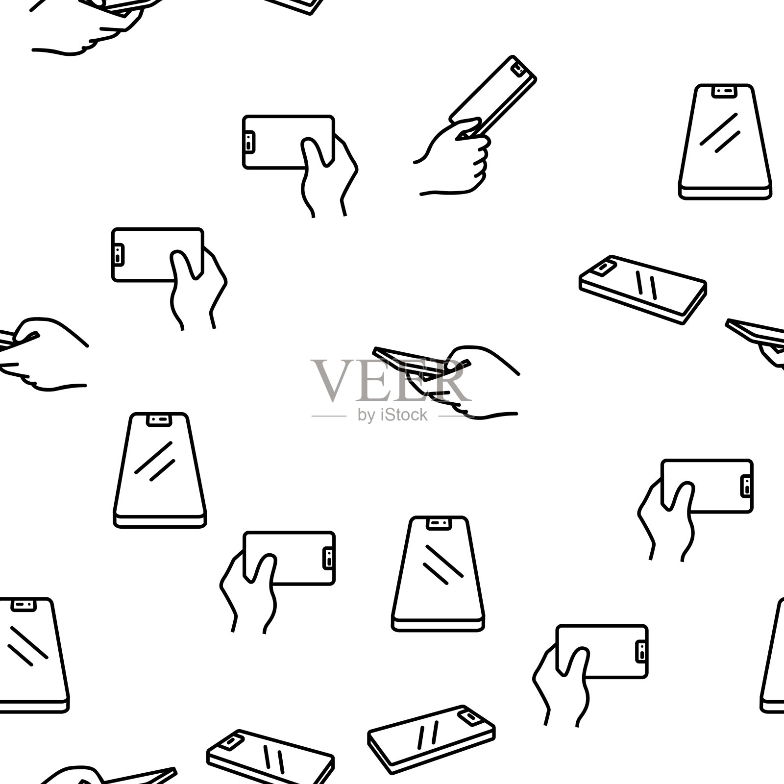 智能手机技术矢量无缝模式插画图片素材