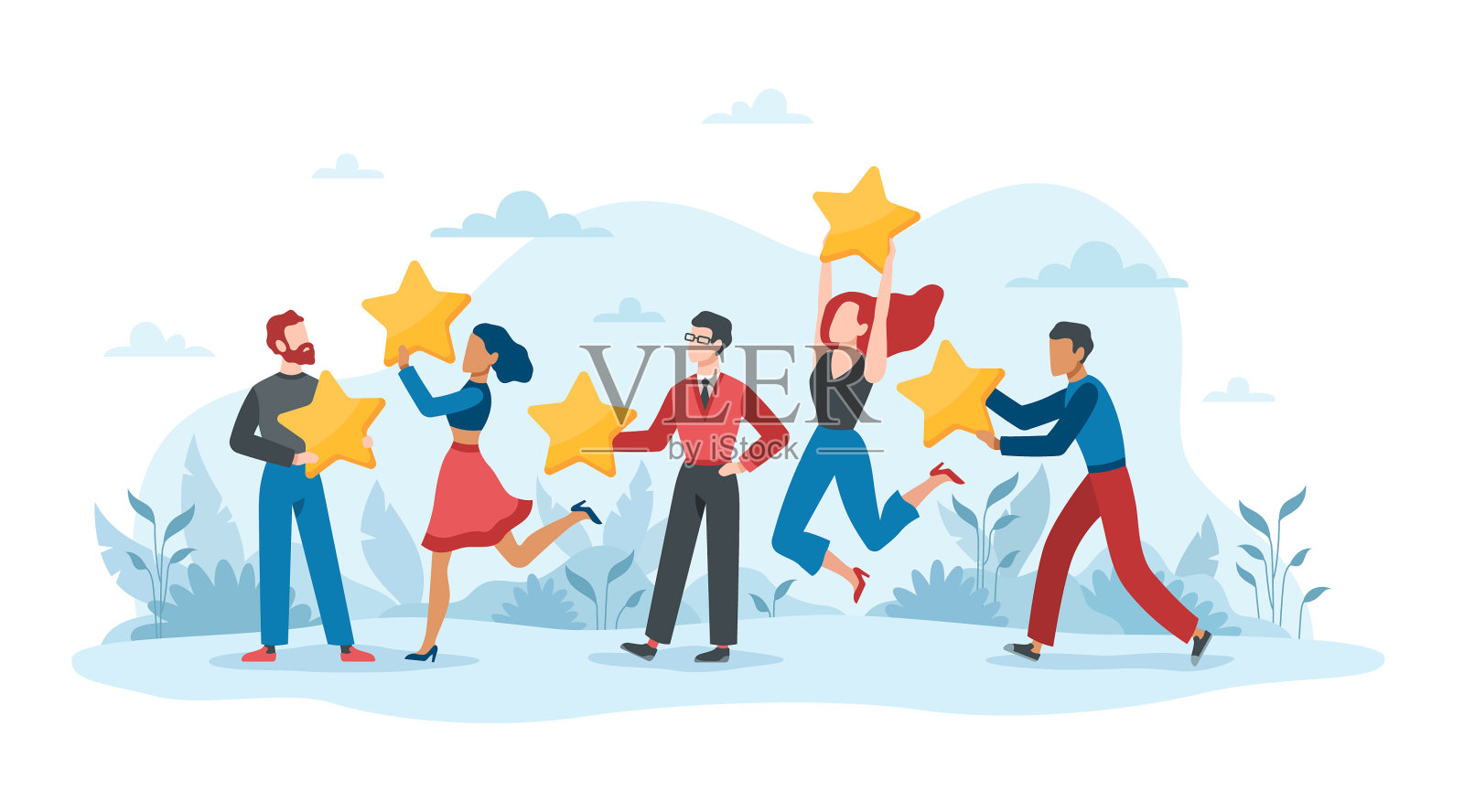 客户反馈5星评级用户设计元素图片