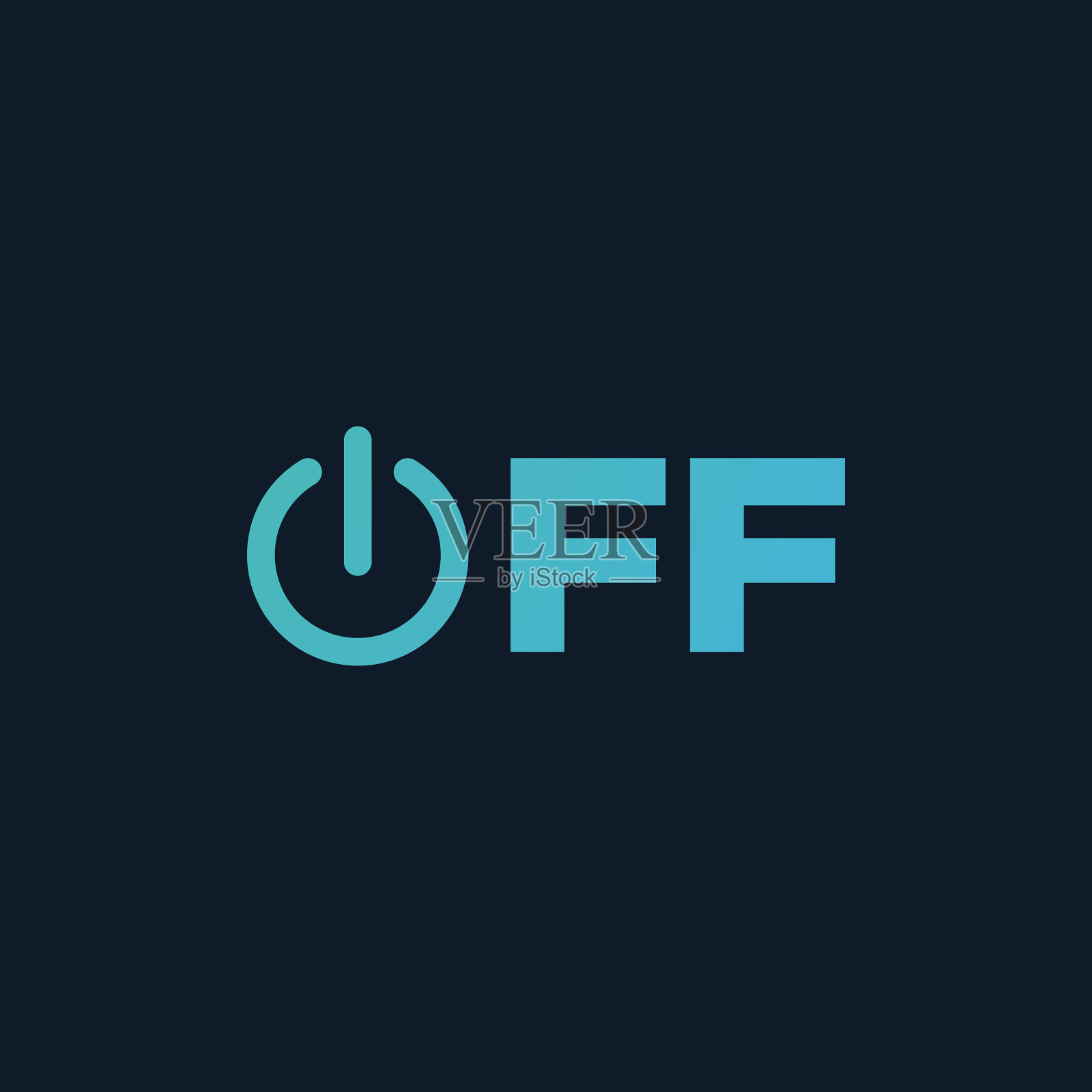 Off按钮排版与Off符号库存插画图片素材