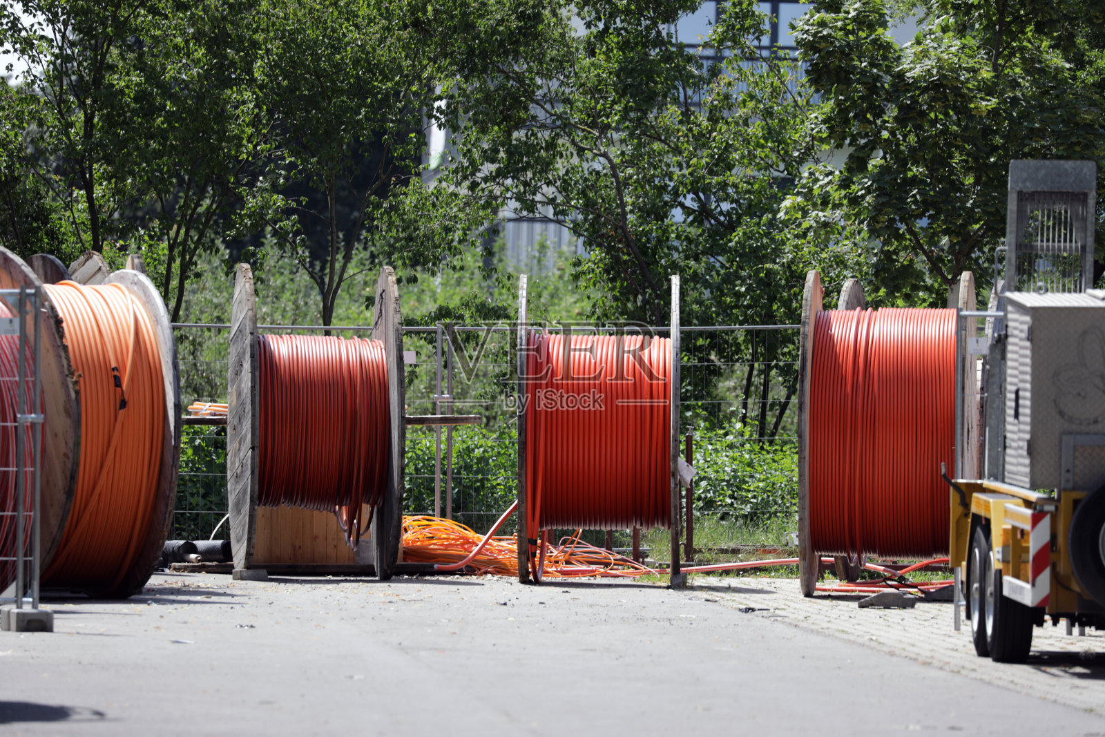 建筑工地的光缆照片摄影图片