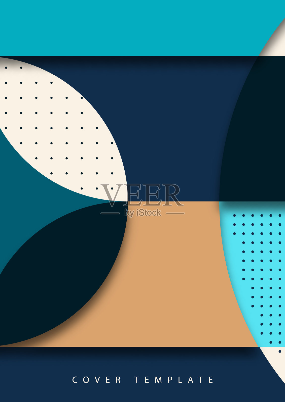 抽象的背景与彩色剪纸形状。公司设计。模板海报，横幅，名片，明信片。向量插画图片素材