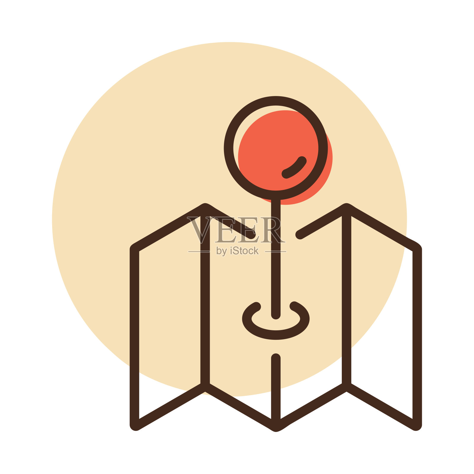 地图与pin，地理定位，指针矢量图标插画图片素材