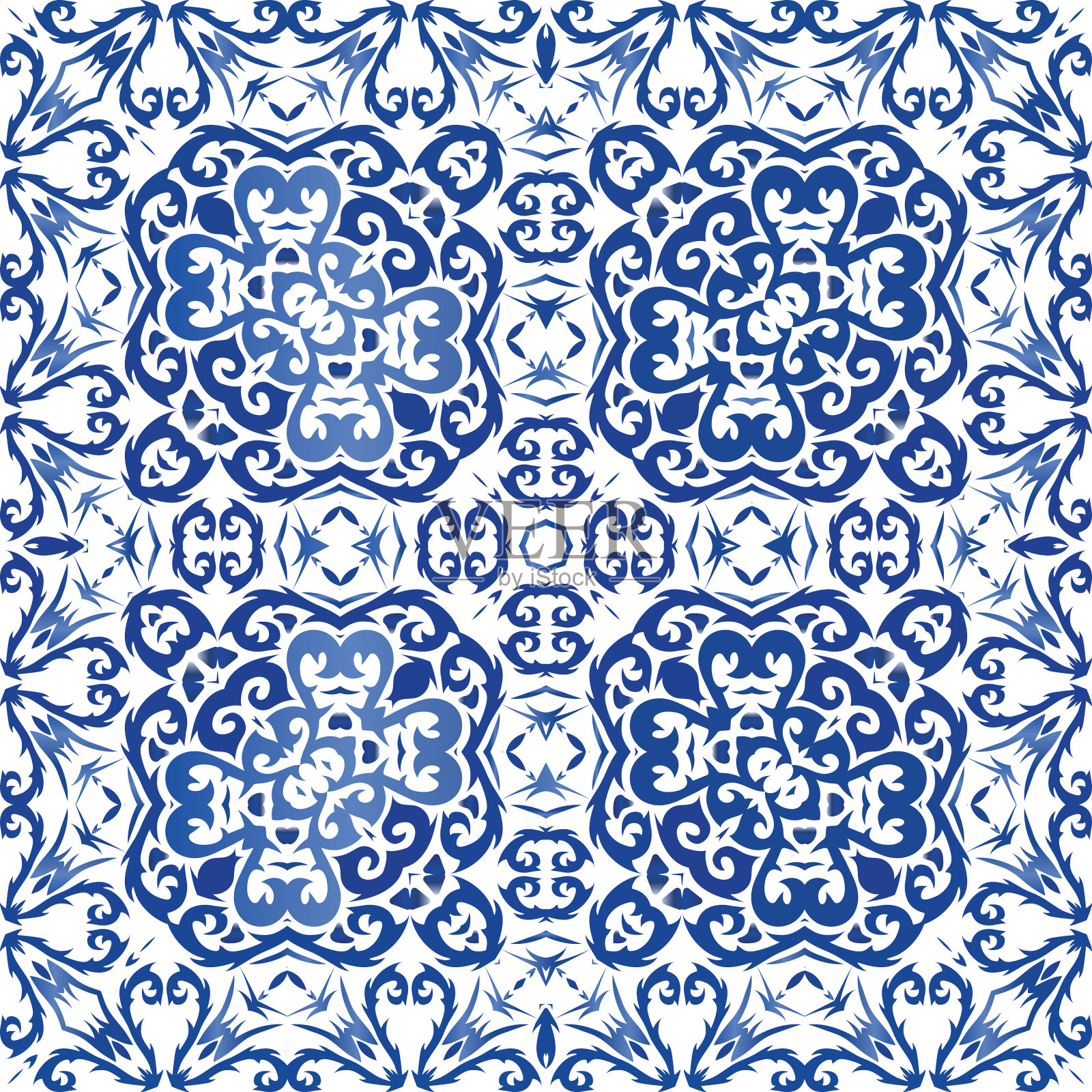 彩色瓷砖的装饰动机插画图片素材