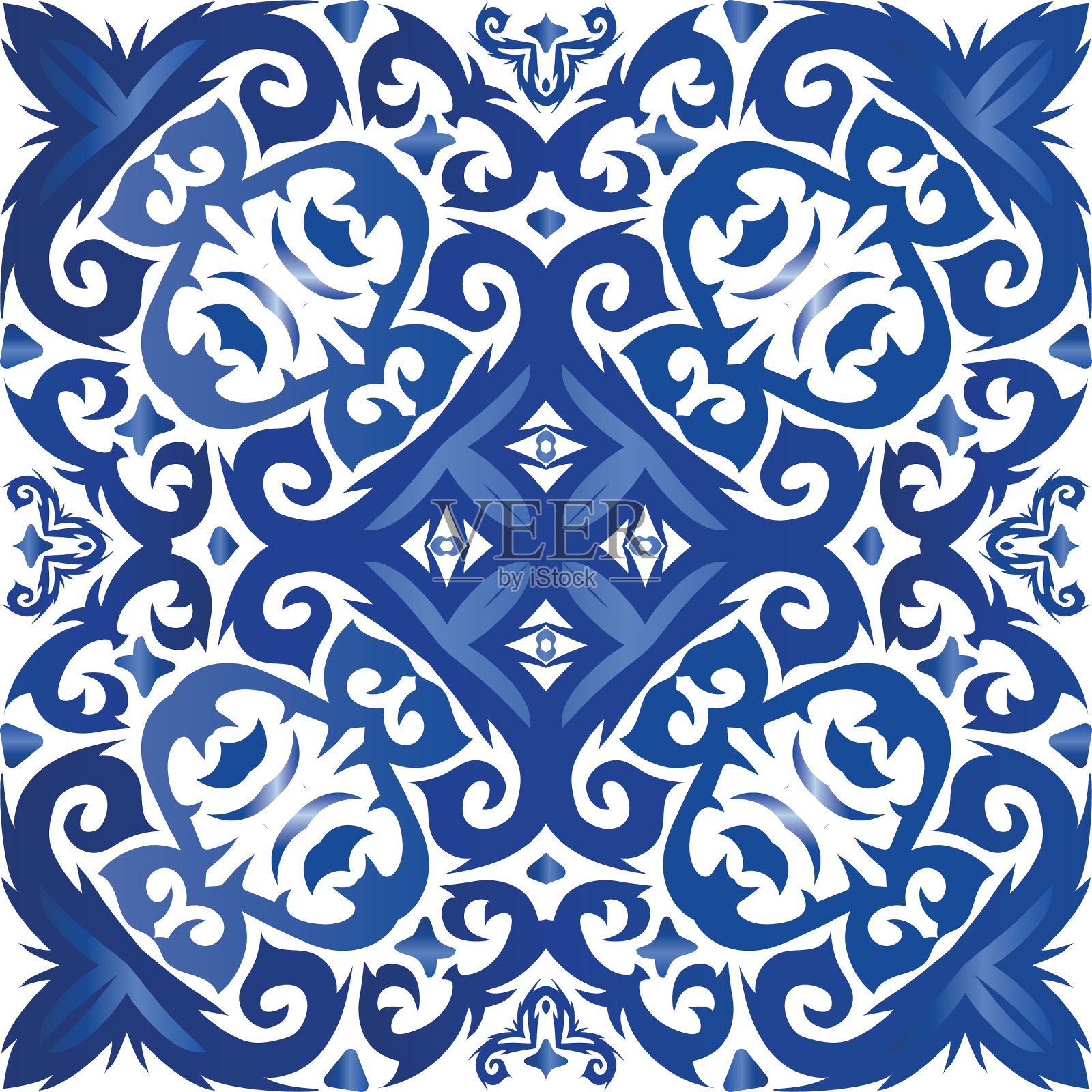 瓷砖中的民族动机插画图片素材