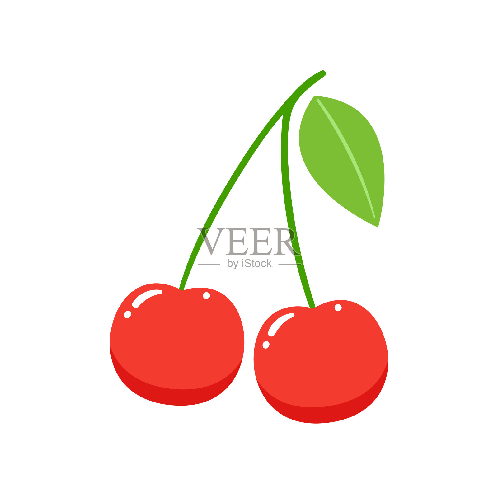一幅樱桃果的插图。孤立的矢量图插画图片素材