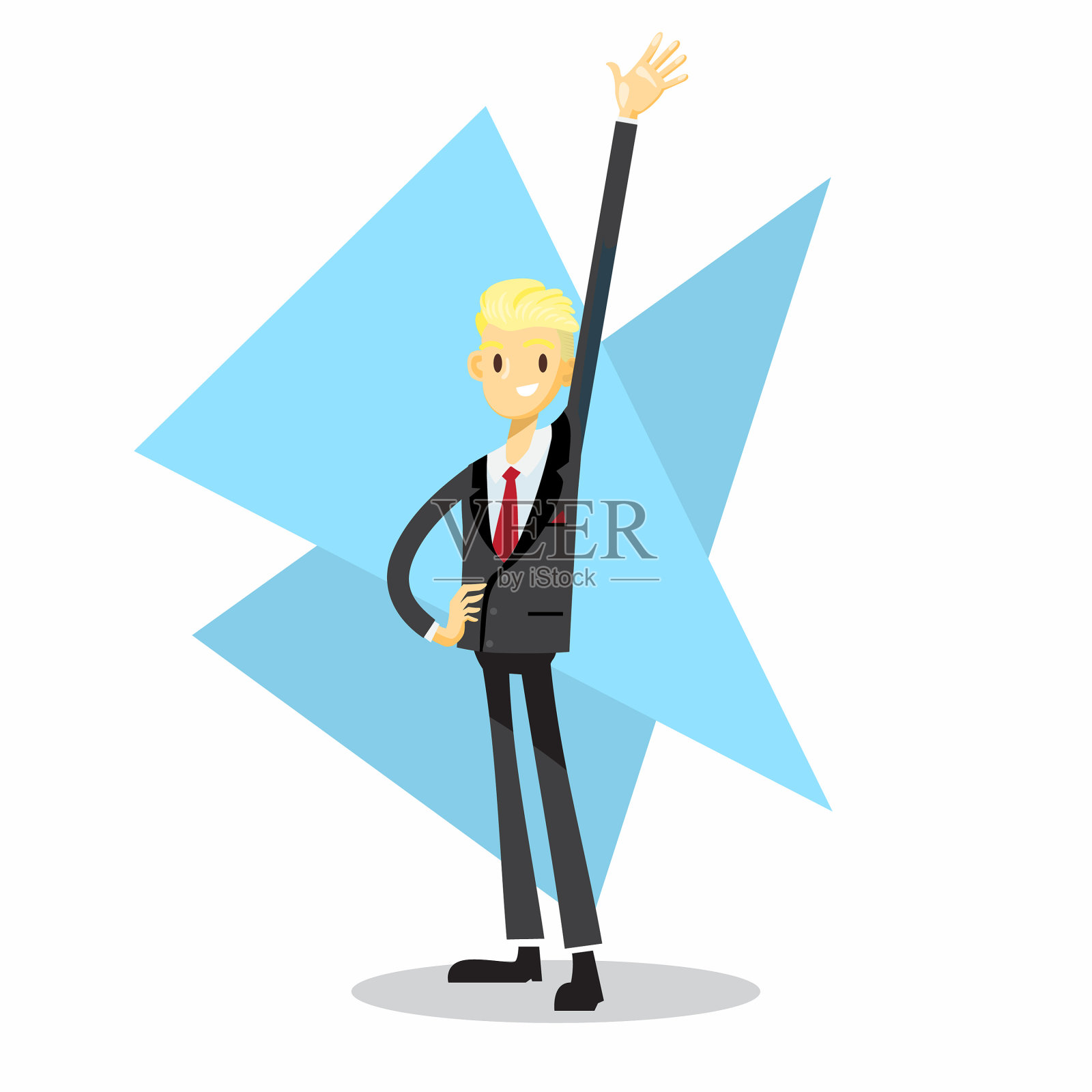 商人卡通人物傲慢的姿态插画图片素材