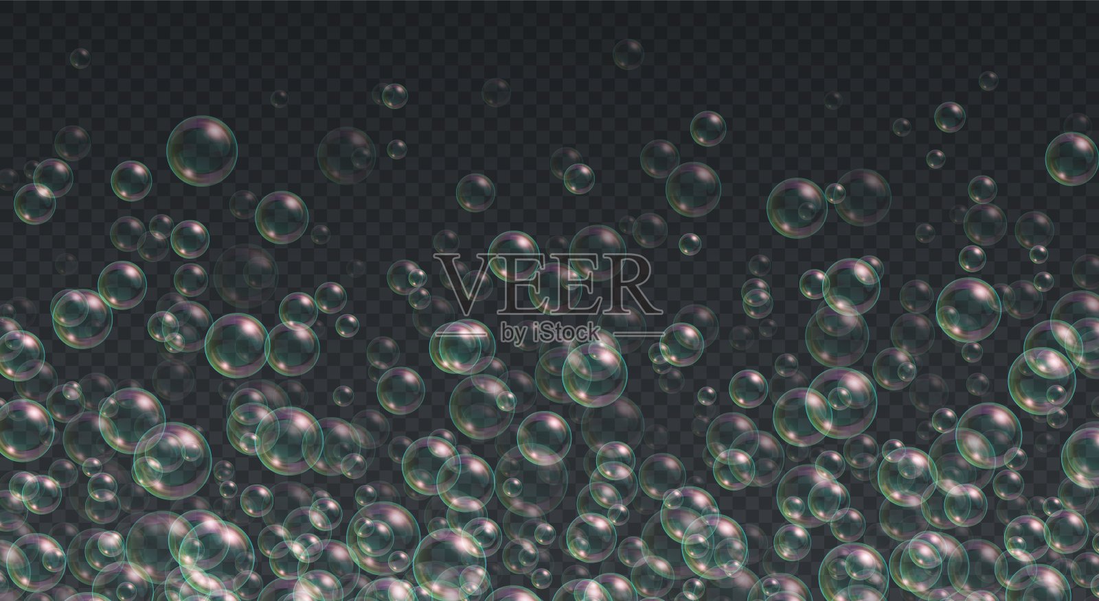 飞舞的肥皂泡背景。摘要洗发、沐浴泡沫。设计元素图片