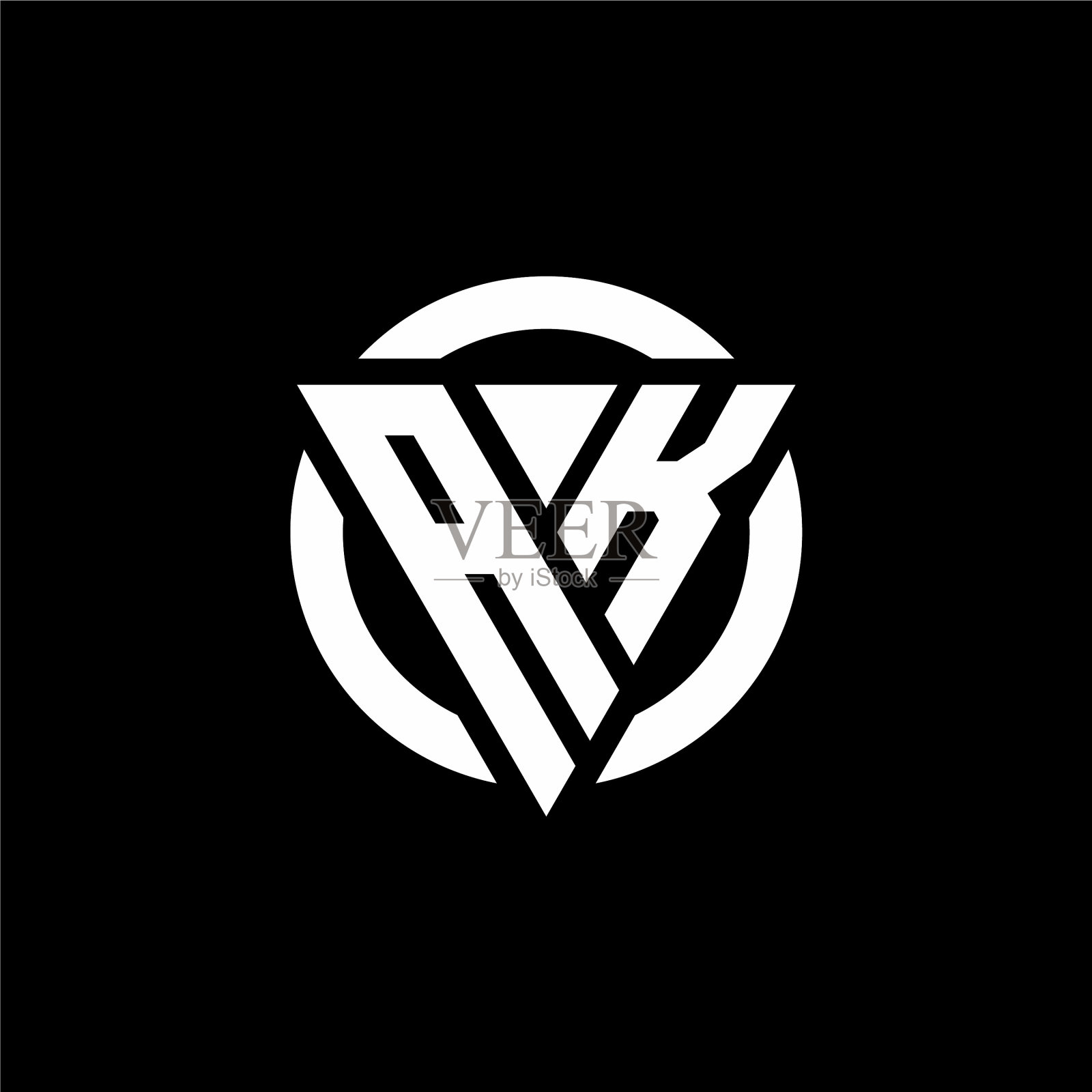 Ak标志与三角形形状和圆形插画图片素材