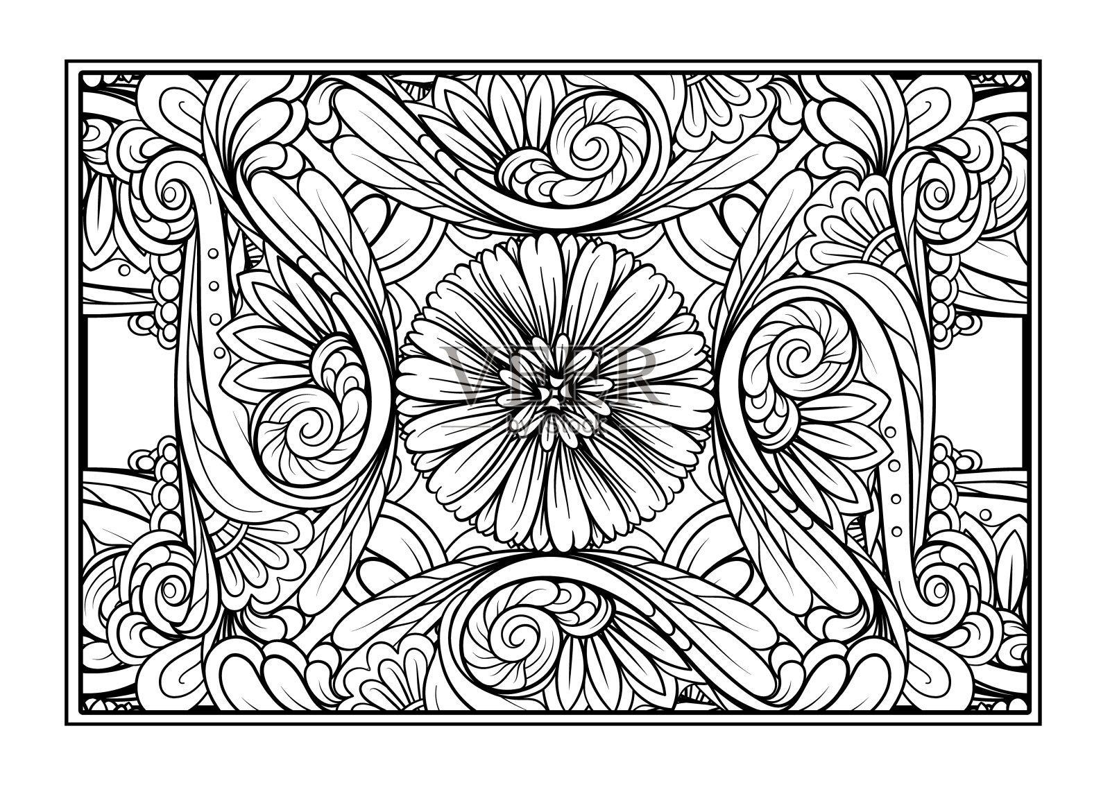 矢量抽象图案页抗应力着色插画图片素材