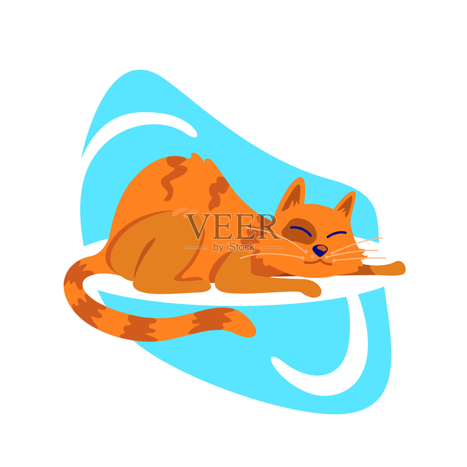 平纹猫颜色矢量字符插画图片素材