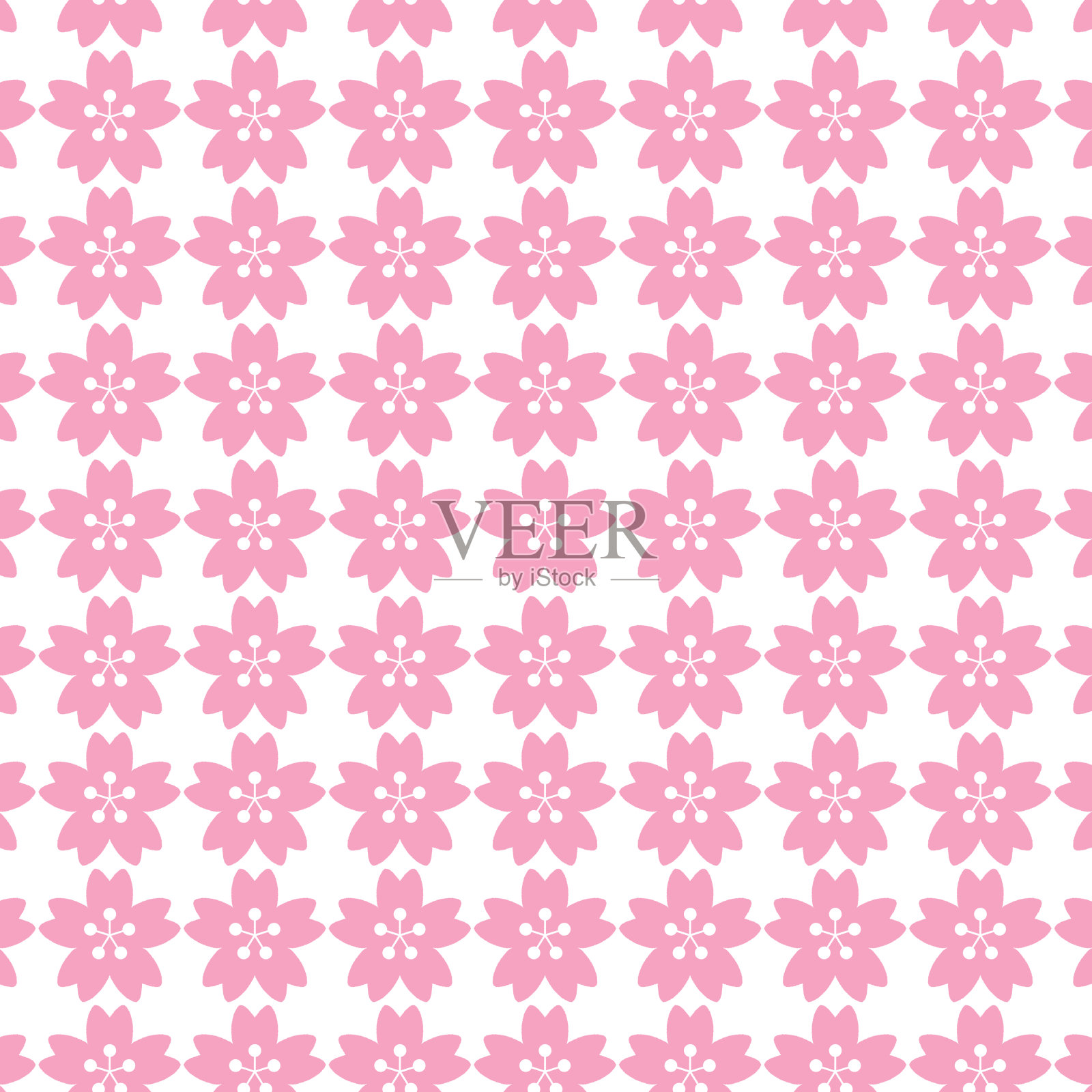 手写风格樱花背景插画图片素材