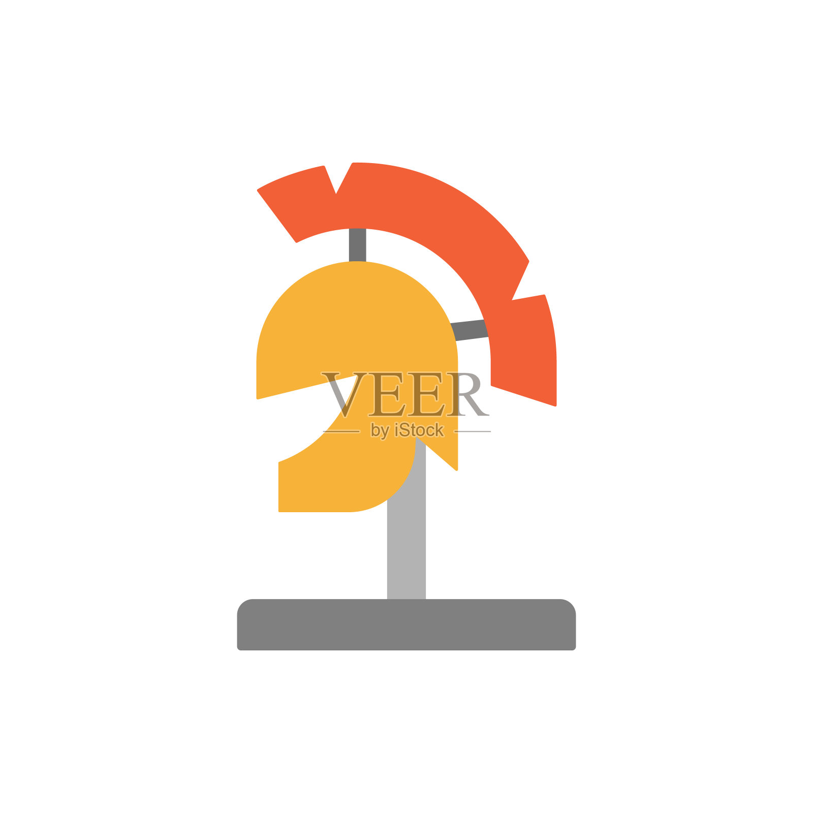 头盔,博物馆图标。简单的颜色矢量元素的历史事物图标用户界面和用户体验，网站或移动应用程序插画图片素材