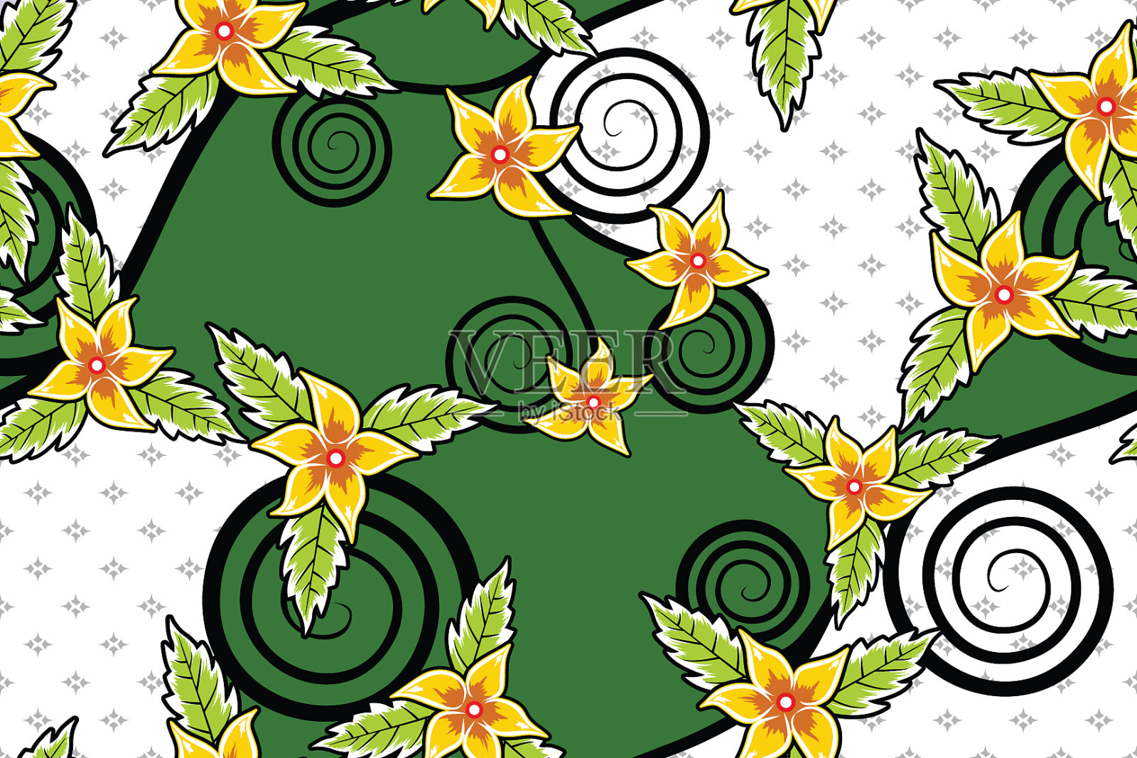 花卉蜡染图案插画图片素材