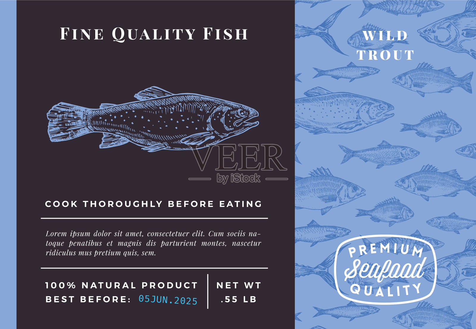 优质鳟鱼抽象包装插画图片素材