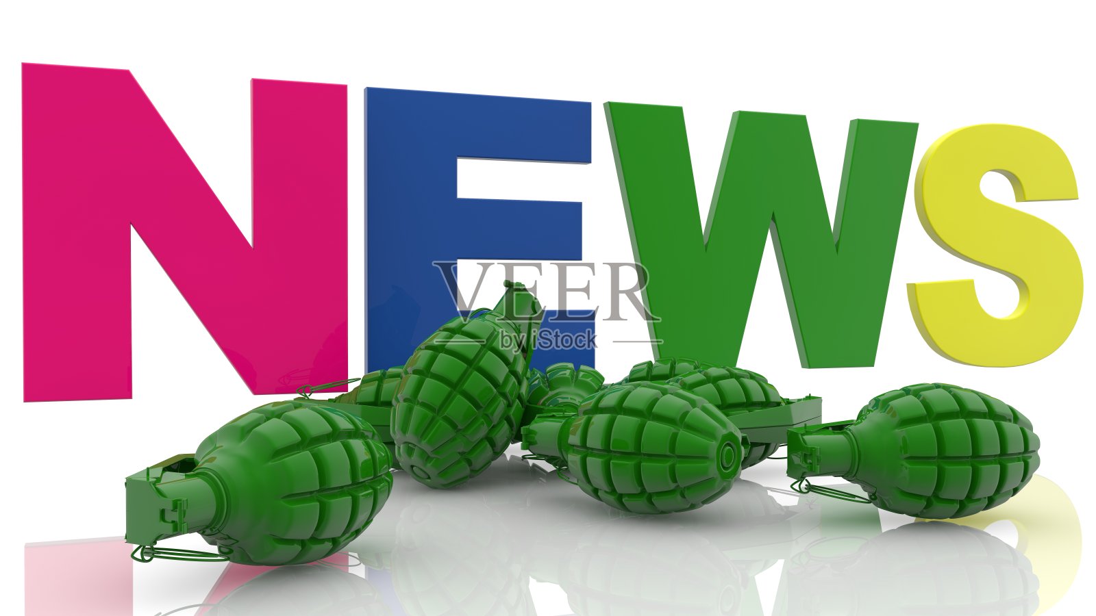 带有新闻概念的手榴弹照片摄影图片