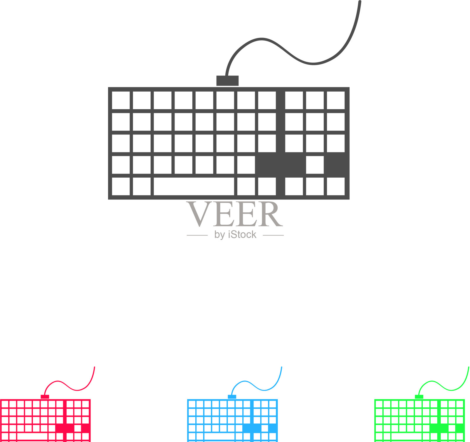 键盘图标平插画图片素材