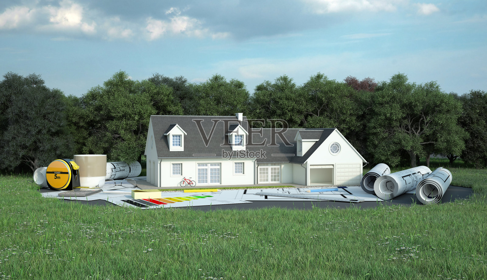 建筑地面上的经典住宅项目照片摄影图片