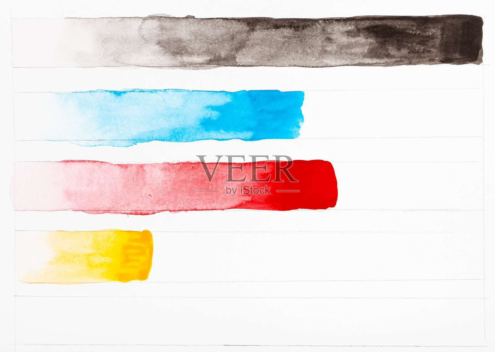 手绘各种颜料的颜色渐变插画图片素材