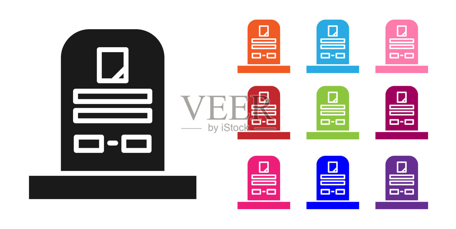 黑色的墓碑上写着撕裂的标志图标素材