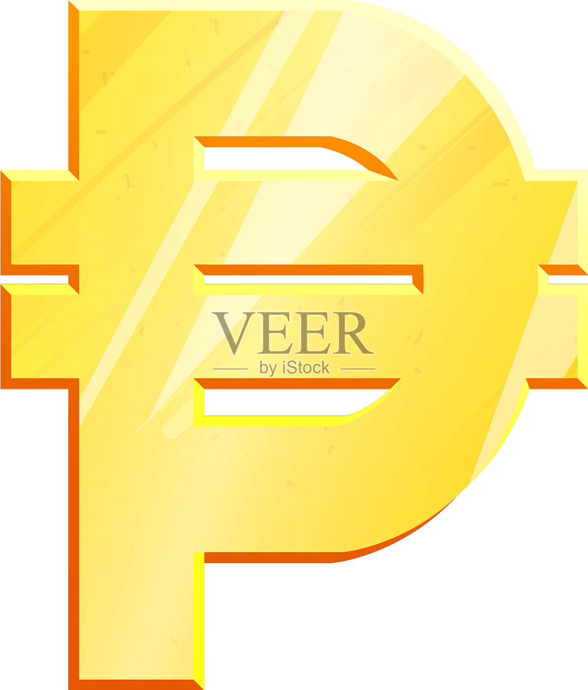 PHP黄金比索符号在白色的背景插画图片素材