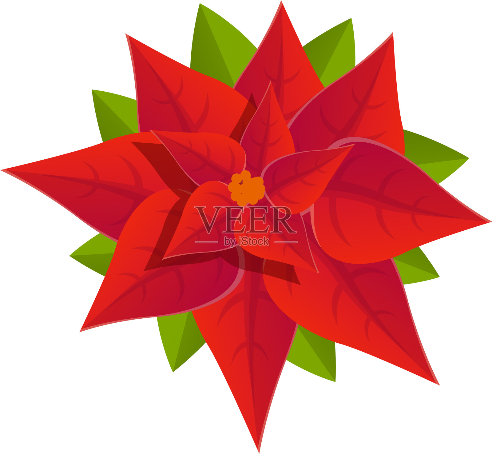 一品红图标卡通风格设计元素图片