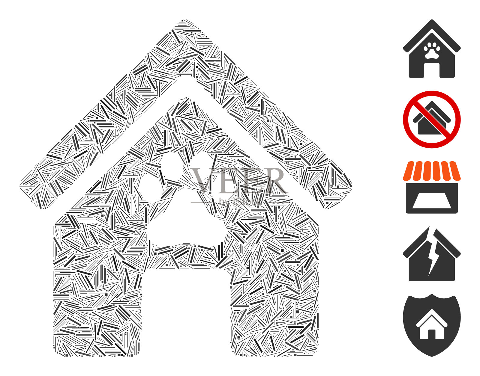 Dash马赛克狗屋图标插画图片素材