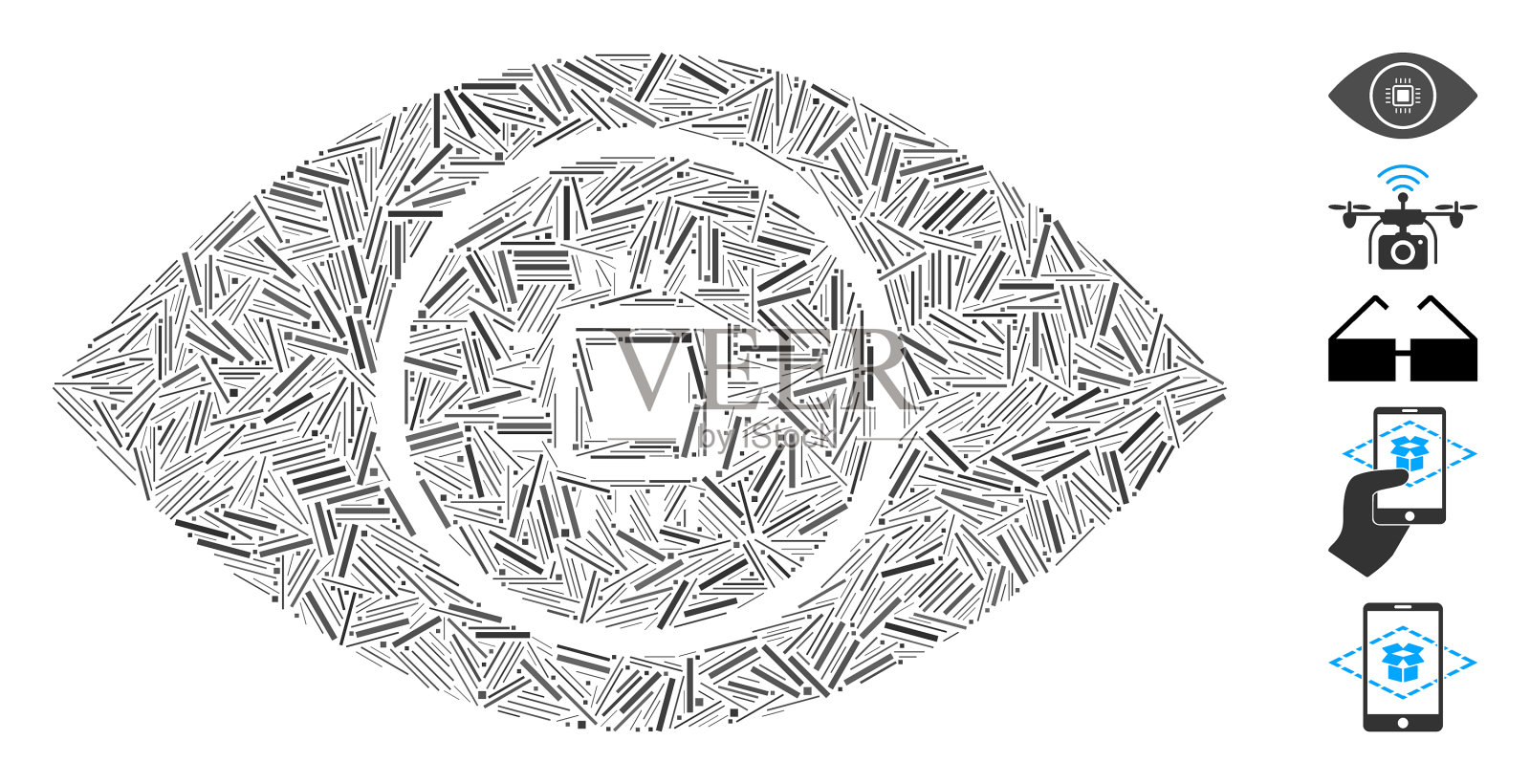 Hatch马赛克电子视觉图标插画图片素材