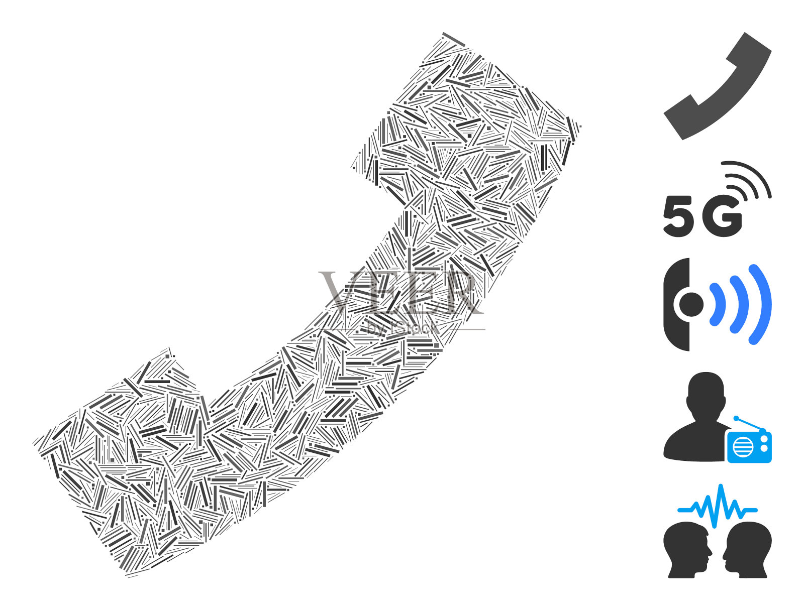 Hatch拼贴手机图标插画图片素材