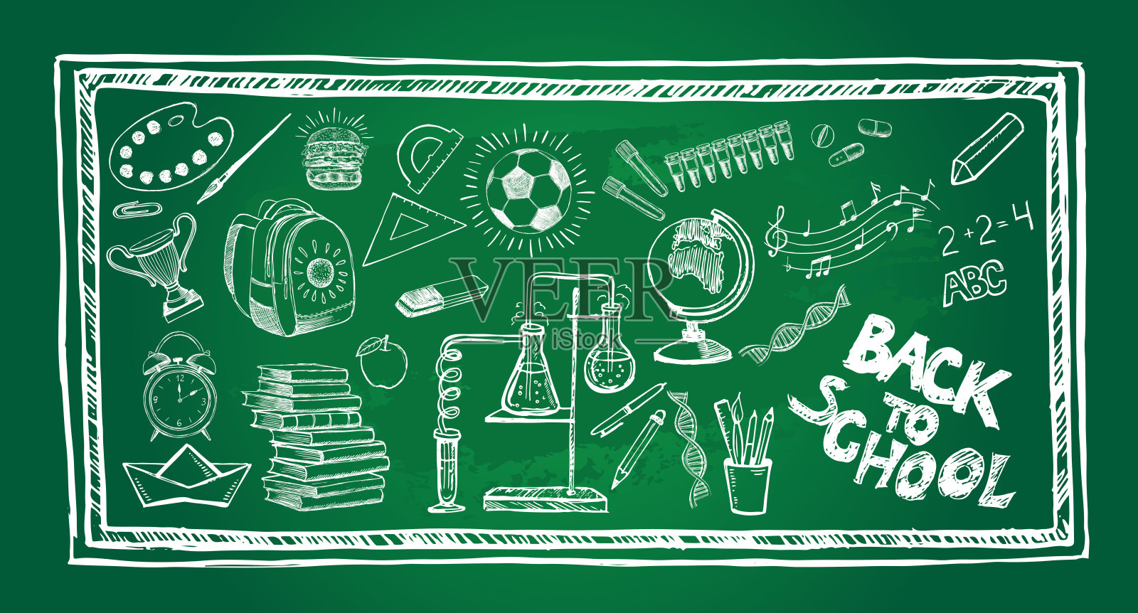 回到学校手绘集。向量。插画图片素材