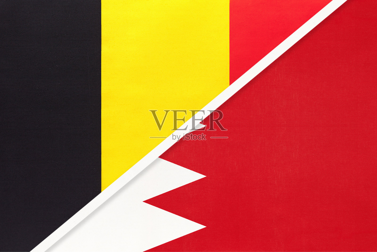 比利时与巴林纺织国旗标志插画图片素材