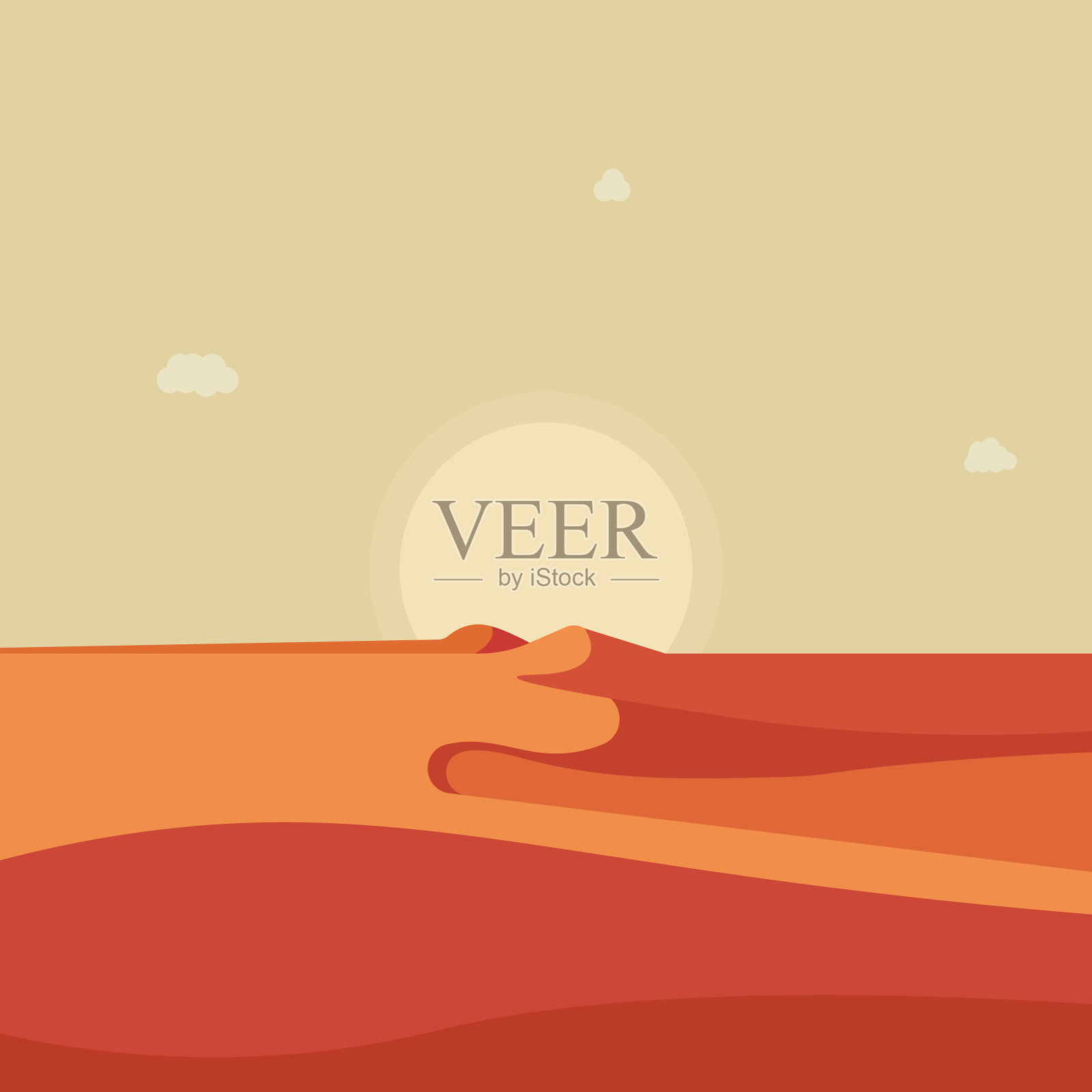 影像沙漠在下午的下面插画图片素材