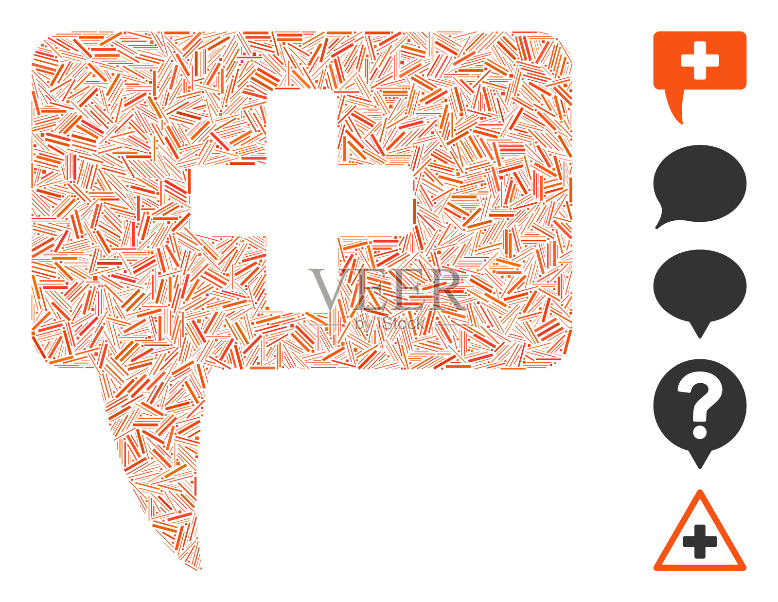 破折号拼贴医学回答图标插画图片素材