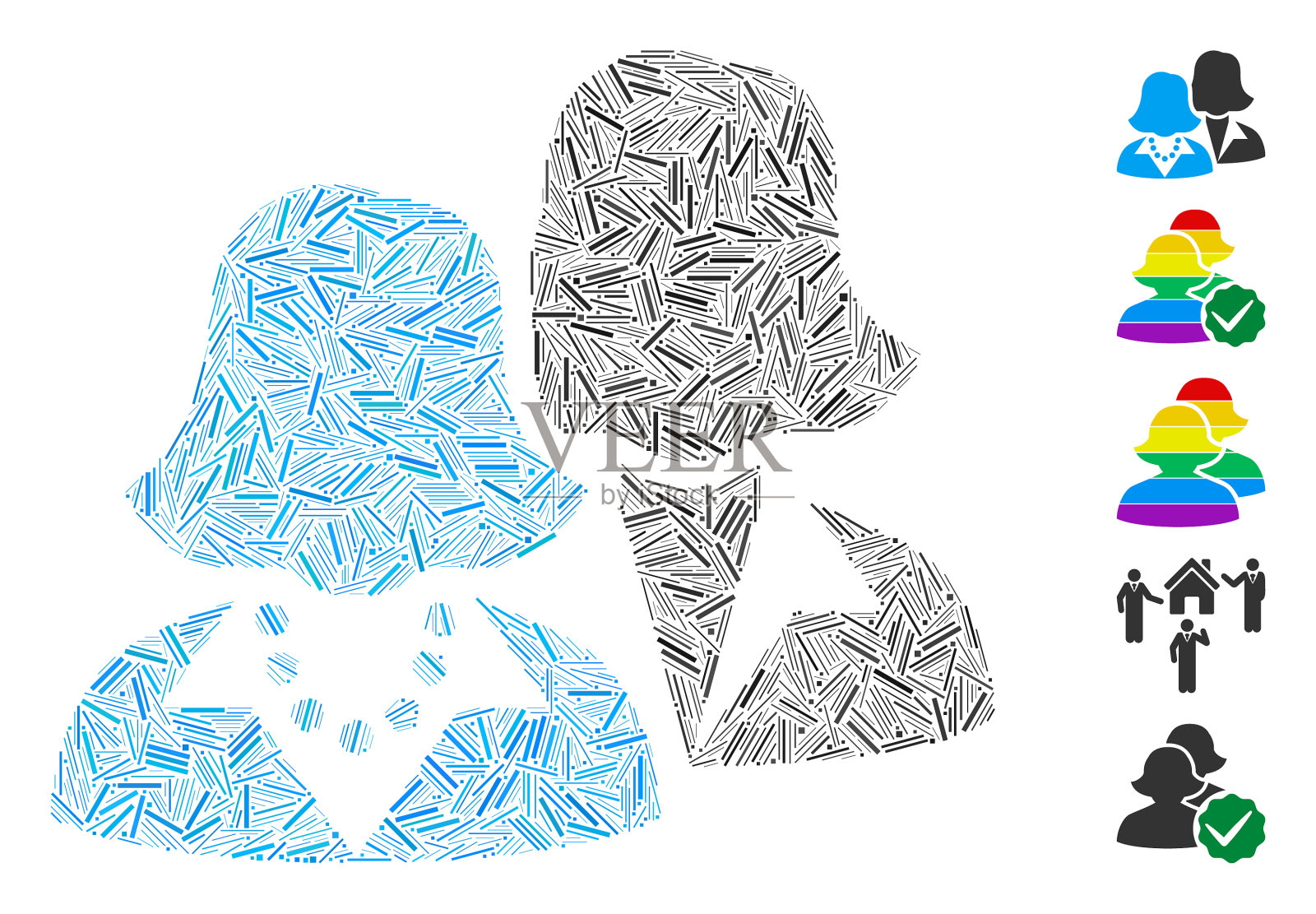 Dash拼贴女图标插画图片素材