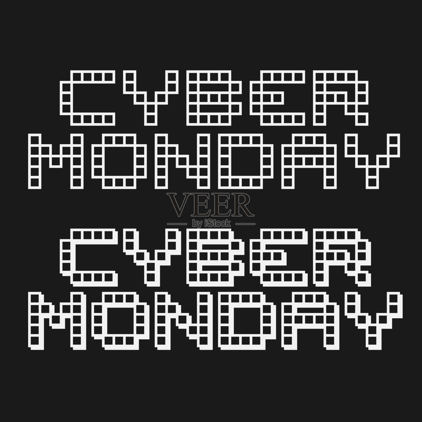 像素排版与“网络星期一”插画图片素材