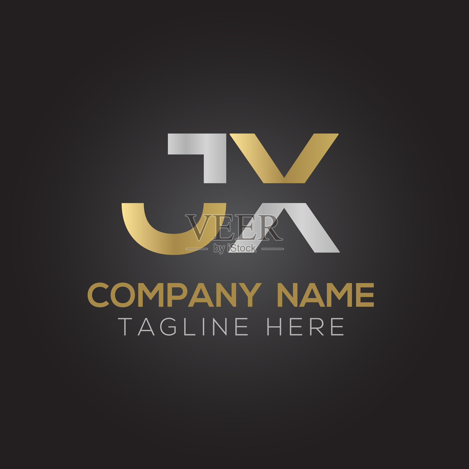 创意字母jx标志设计模板初始插画图片素材