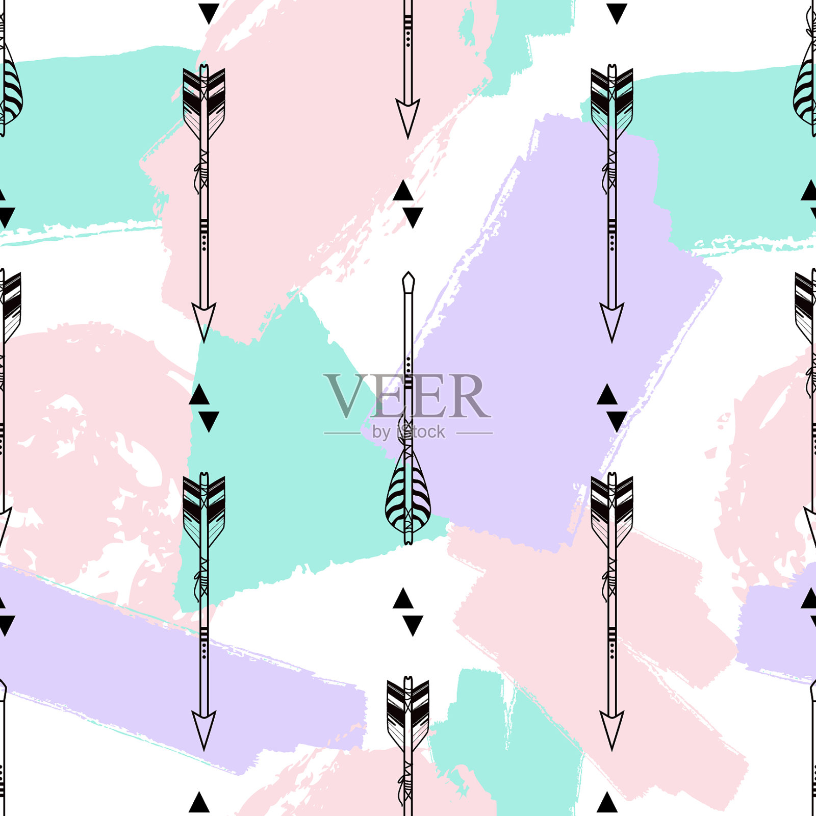 无缝模式，部落箭头，三角形和插画图片素材