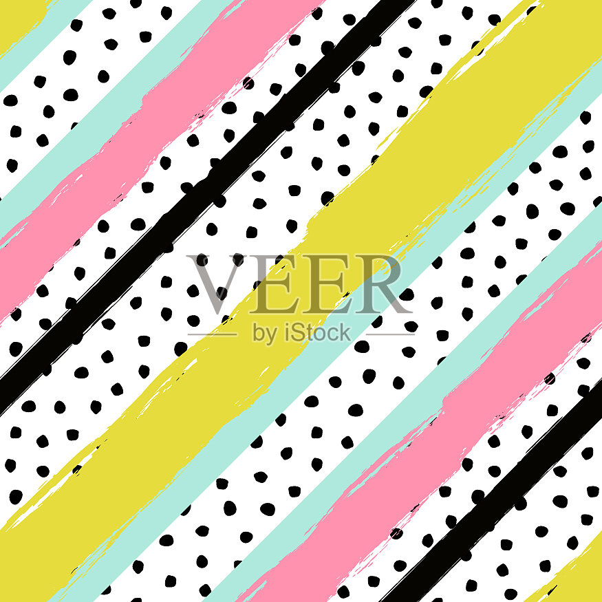 抽象手绘条纹无缝图案插画图片素材