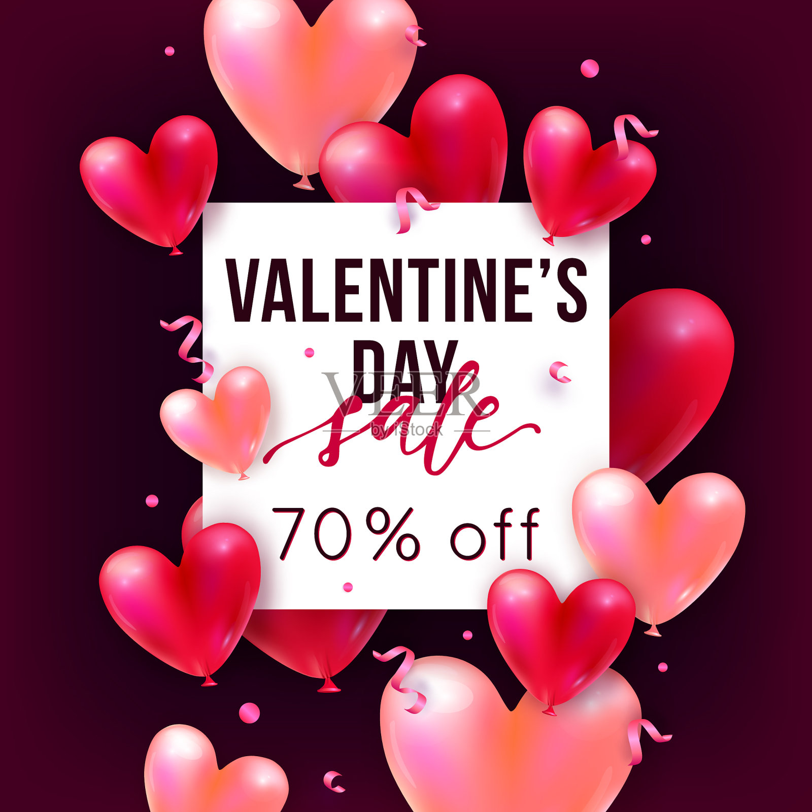 假日浪漫的销售与现实的3d飞行插画图片素材