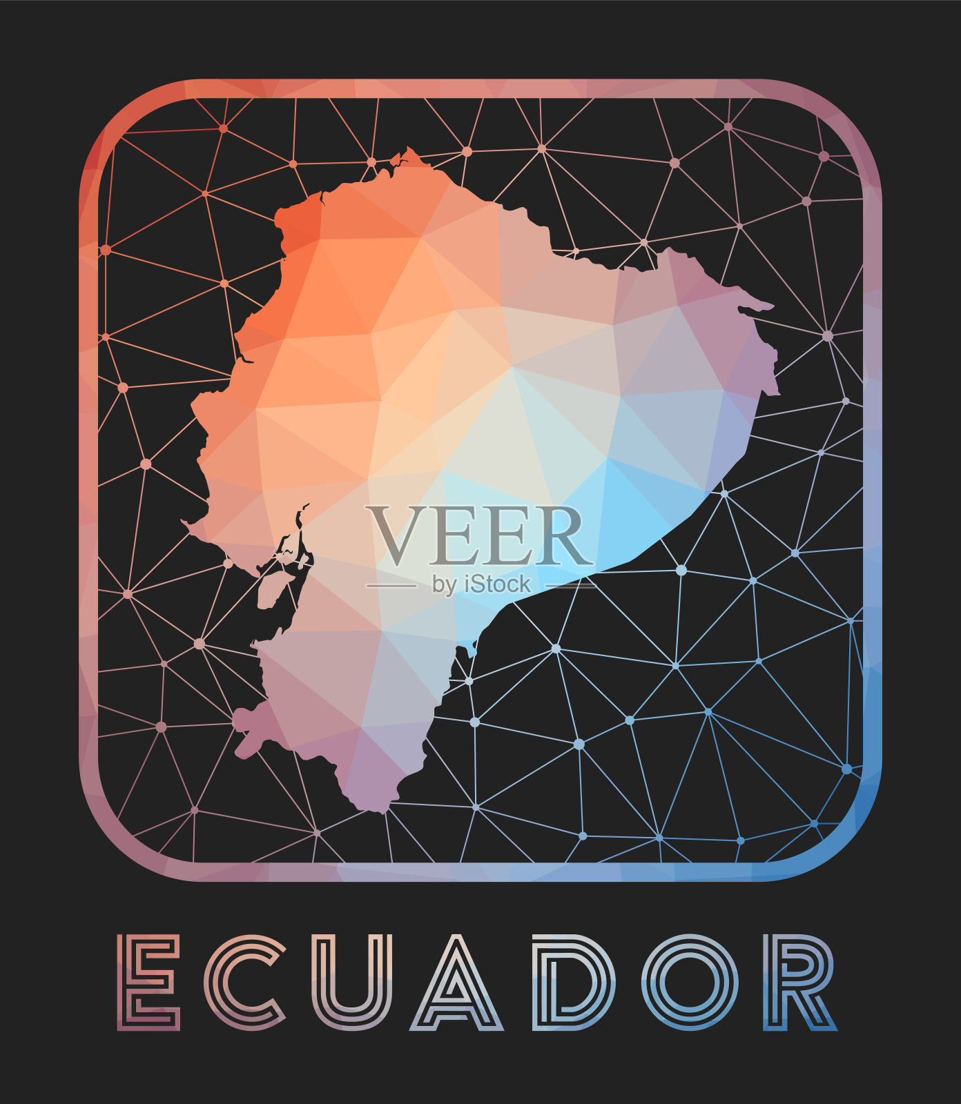 厄瓜多尔地图设计。插画图片素材