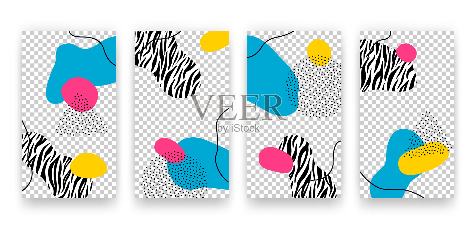 为社交媒体故事设置设计模板插画图片素材