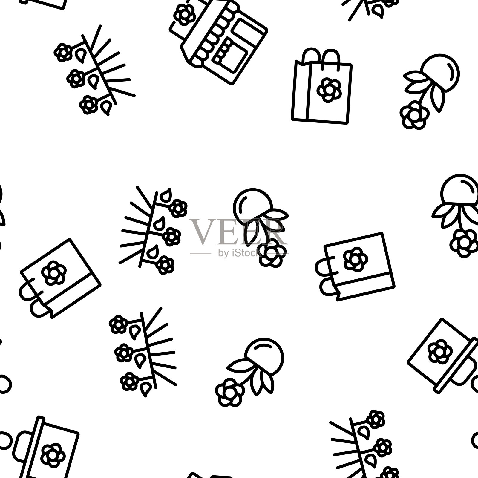 花店精品矢量无缝图案插画图片素材