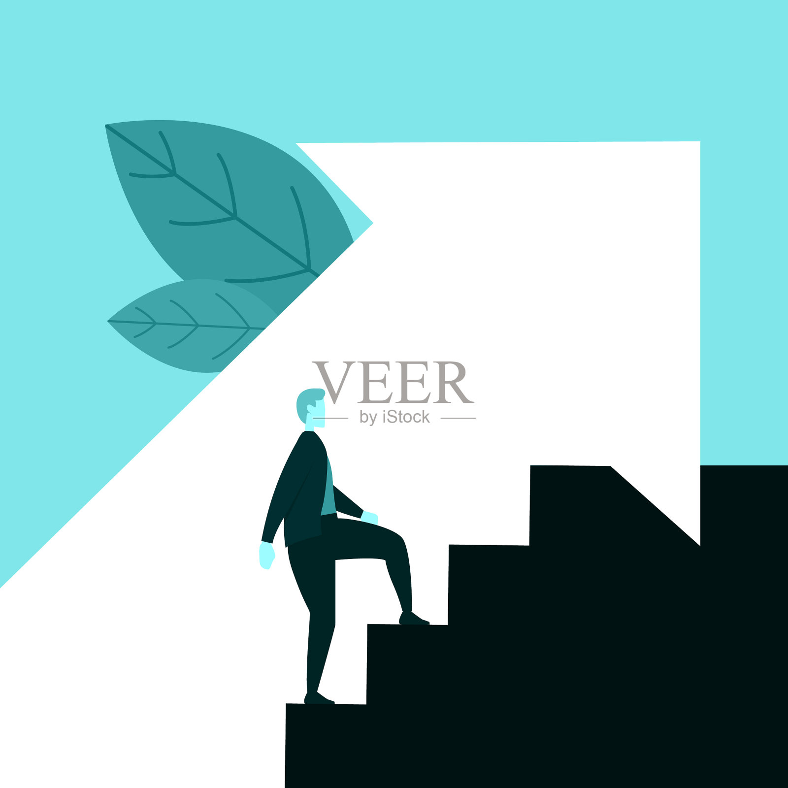 商人或雇员走楼梯插画图片素材