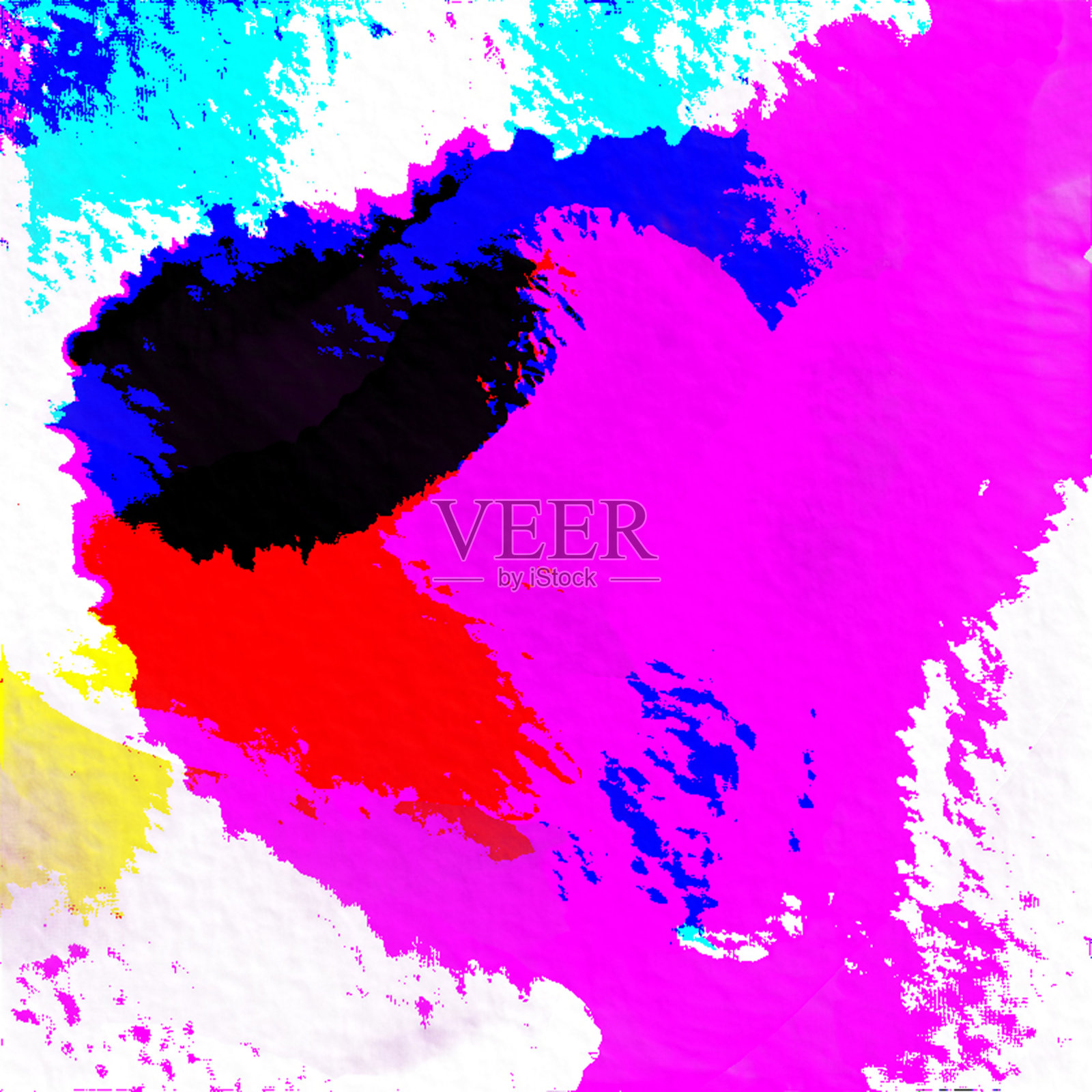 水彩蓝色海军蓝水和沙子纹理背景。抽象的水彩背景。插画图片素材