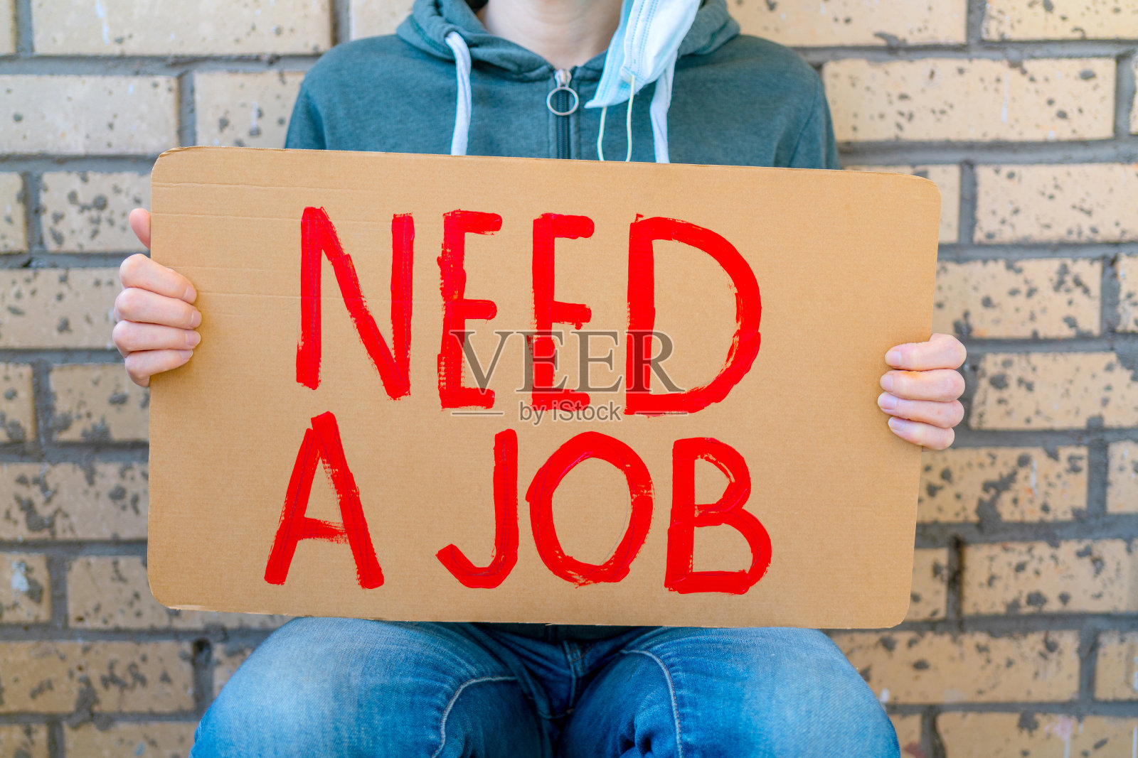 危机期间失业。照片摄影图片