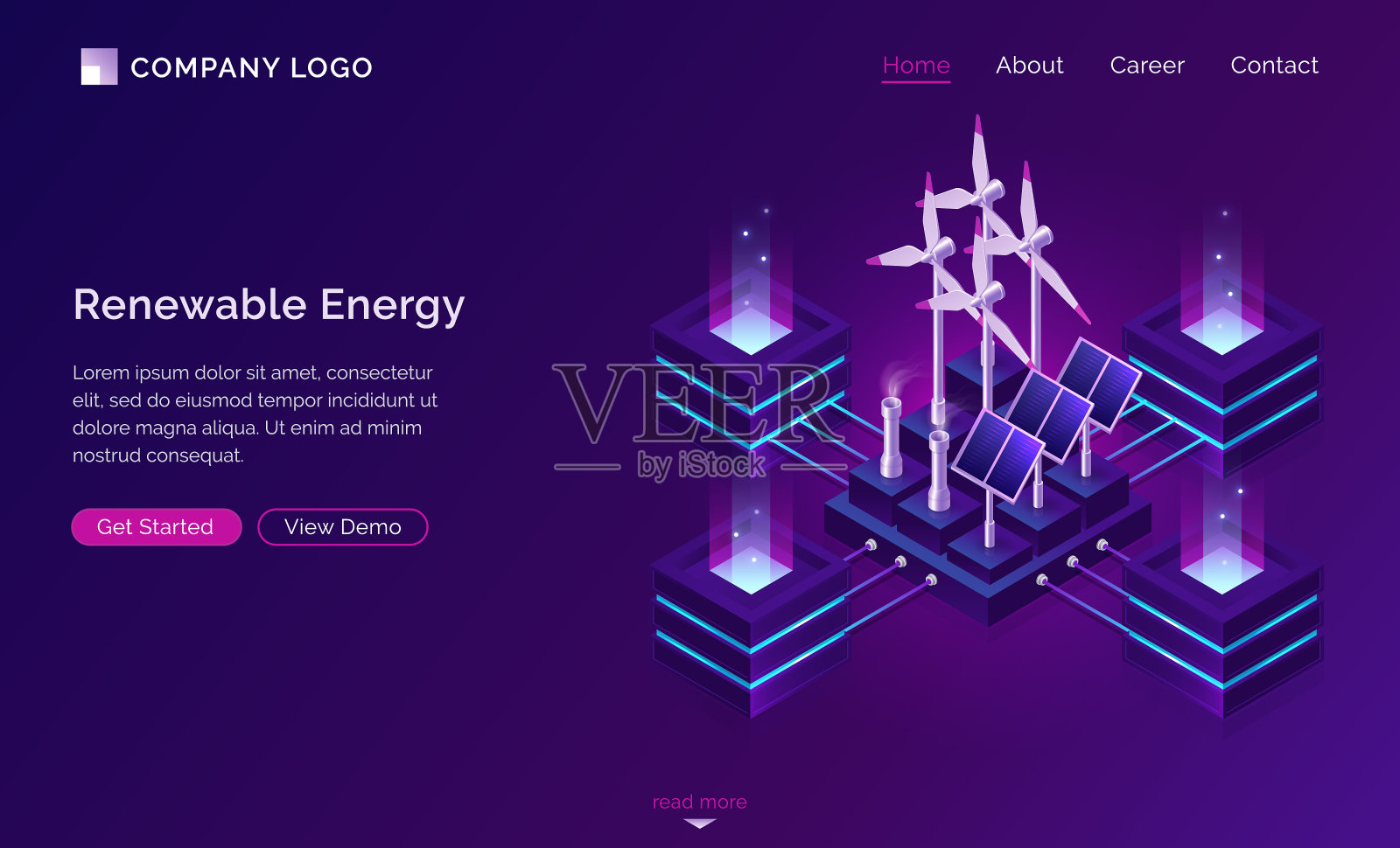 清洁能源现代动力工程网页横幅插画图片素材